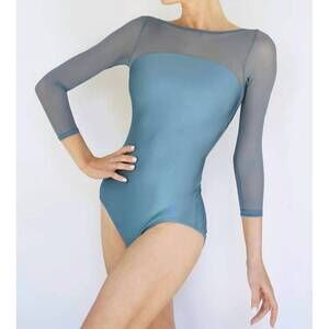 NEW JULE women's platinum leotard in powder blue